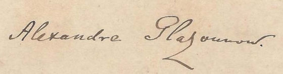 Alexander Glazunov's signature